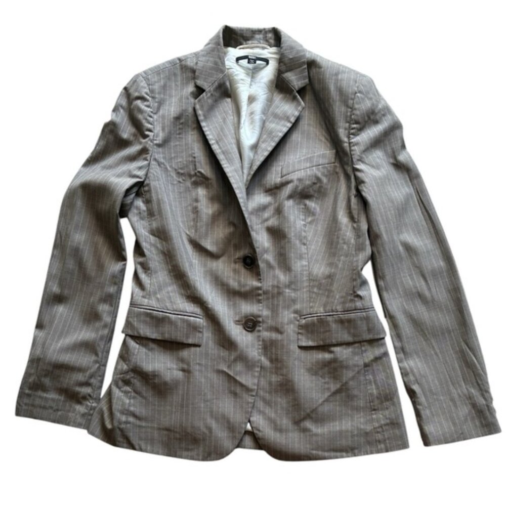 Hugo Boss Women’s Beige 100% Virgin Wool Pinstripe Blazer Size 10